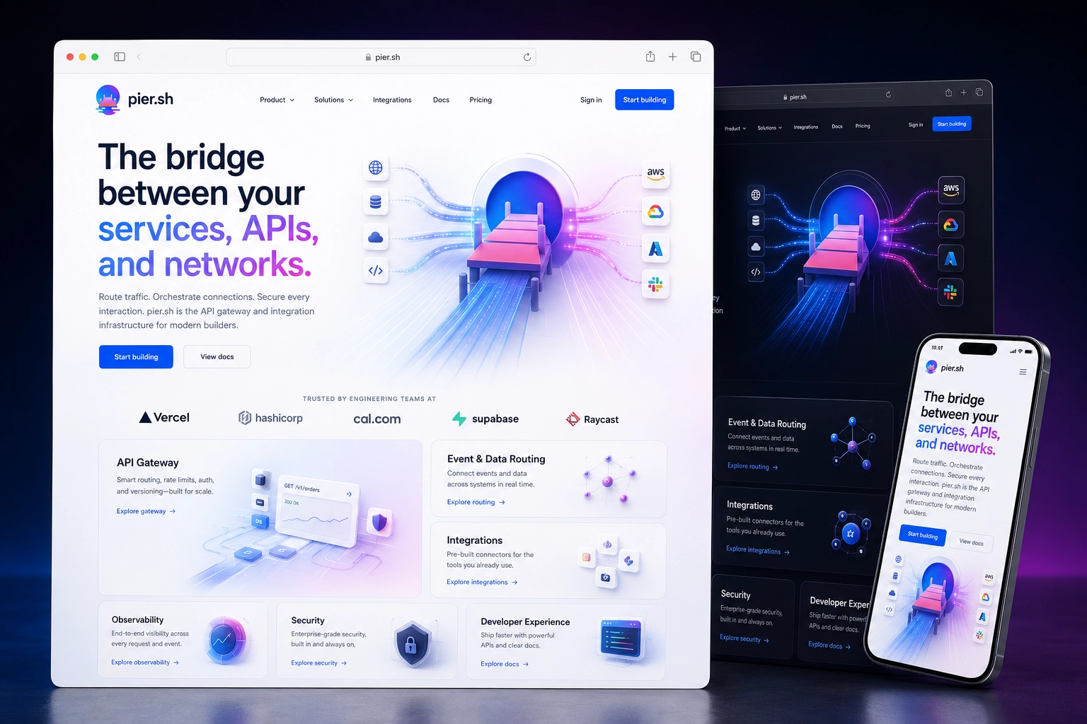 pier.sh website concept preview