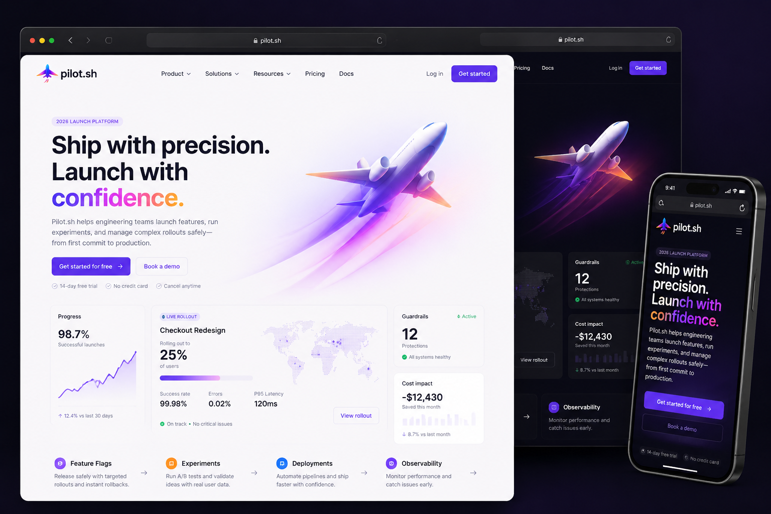 pilot.sh website concept preview