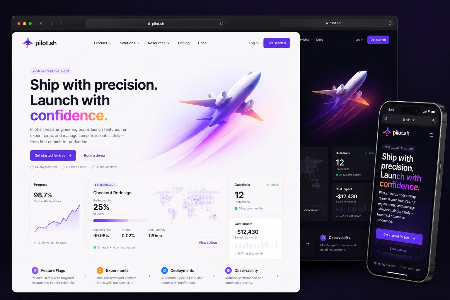 pilot.sh website concept preview