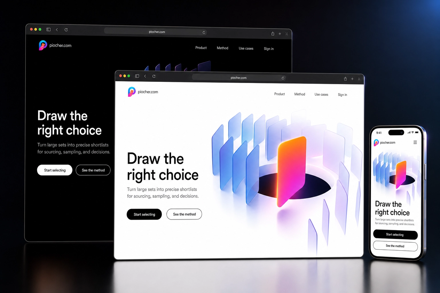 piocher.com website concept preview