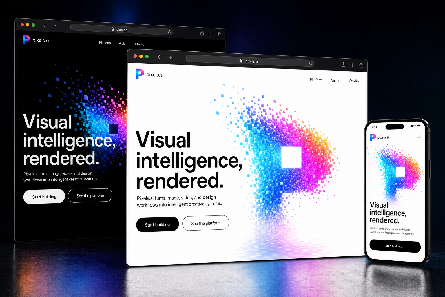 pixels.si website concept preview