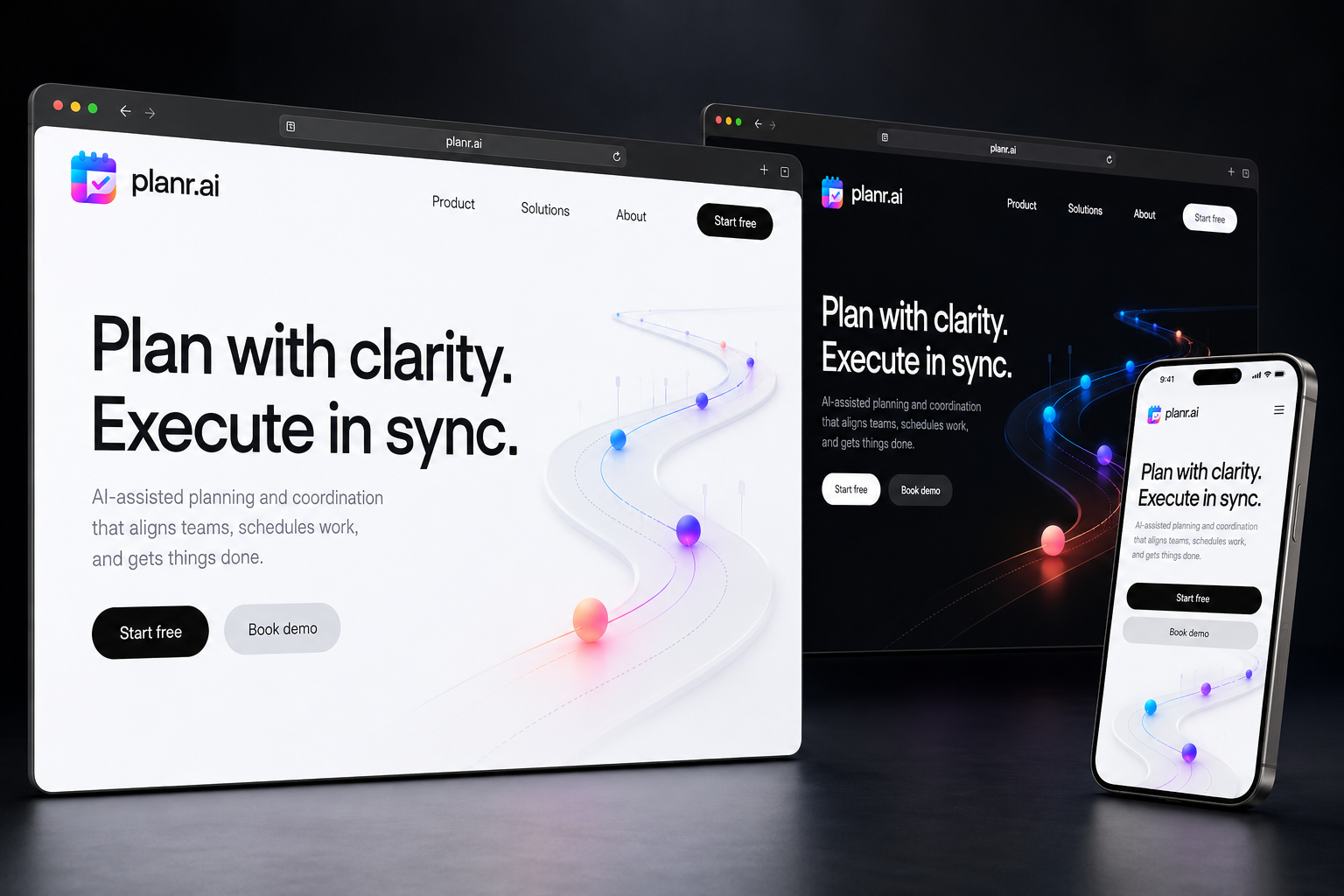 planr.ai website concept preview