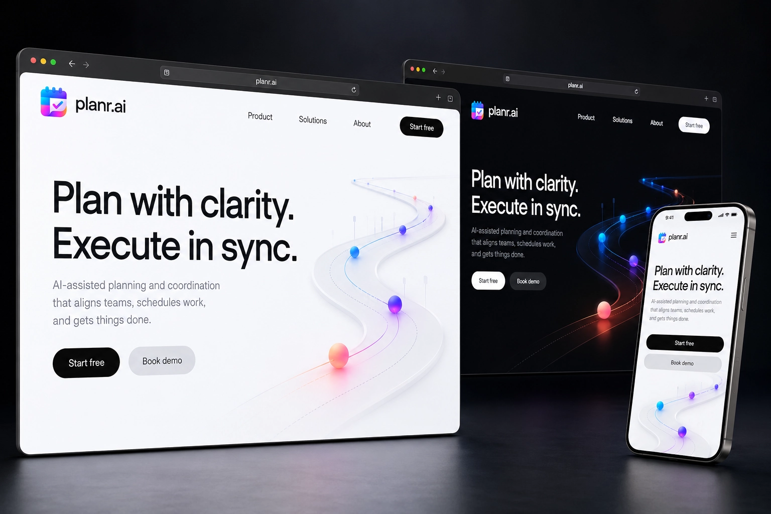 planr.ai website concept preview