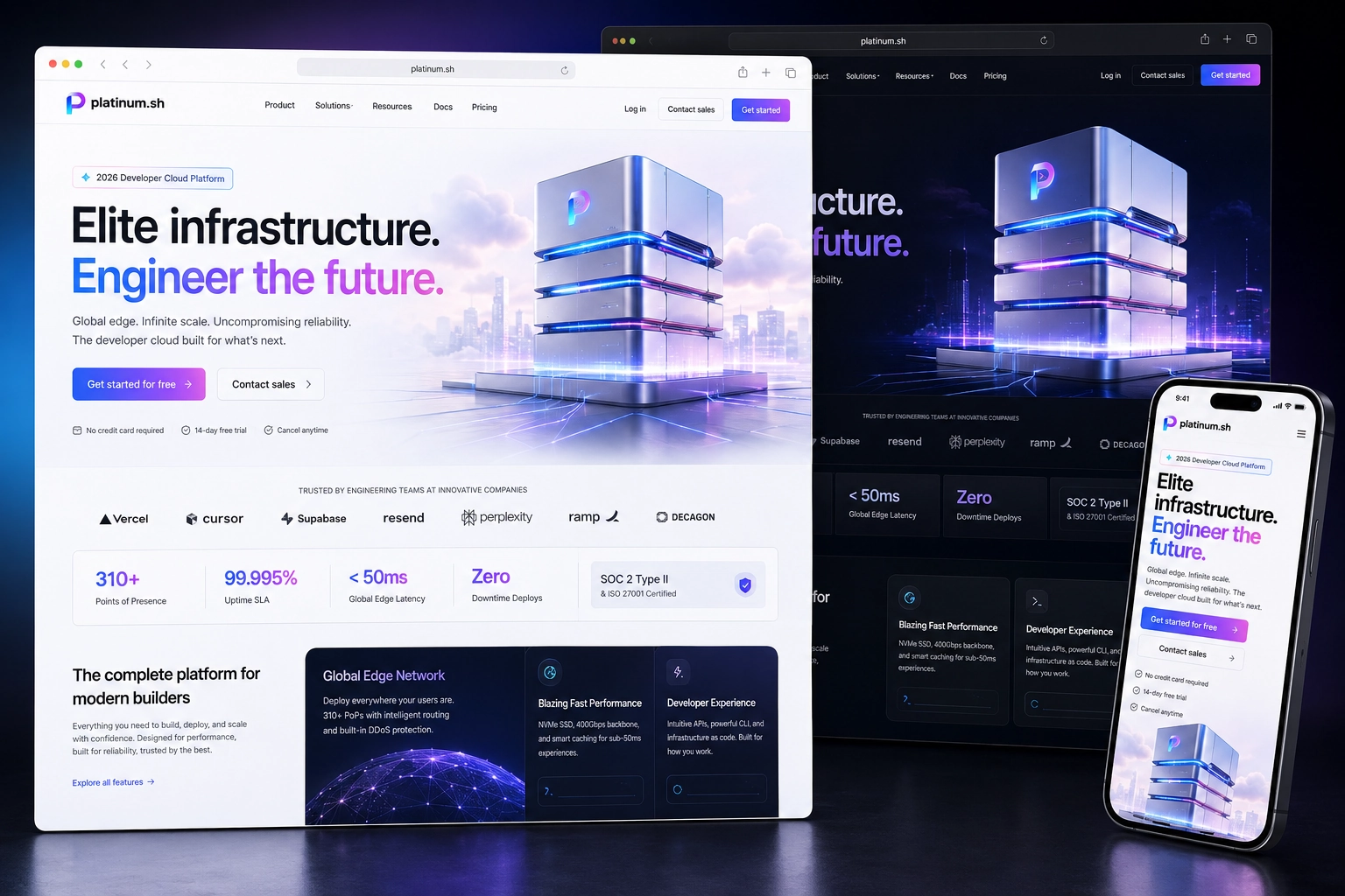 platinum.sh website concept preview