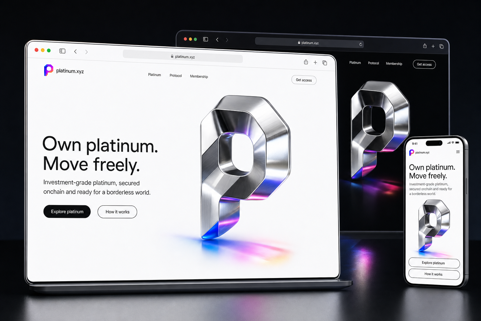 platinum.xyz website concept preview enlarged