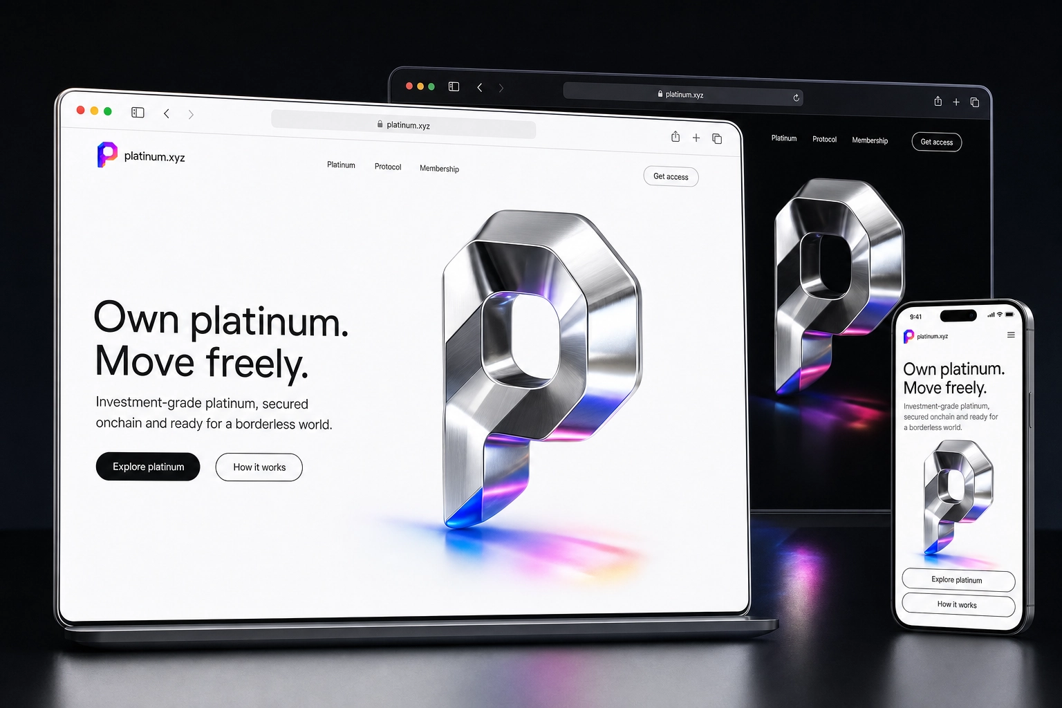 platinum.xyz website concept preview