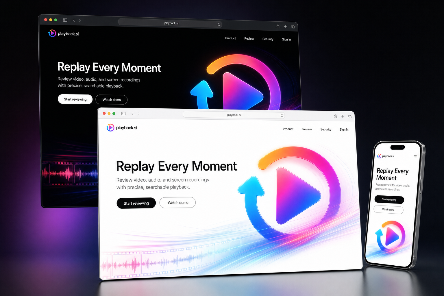 playback.si website concept preview