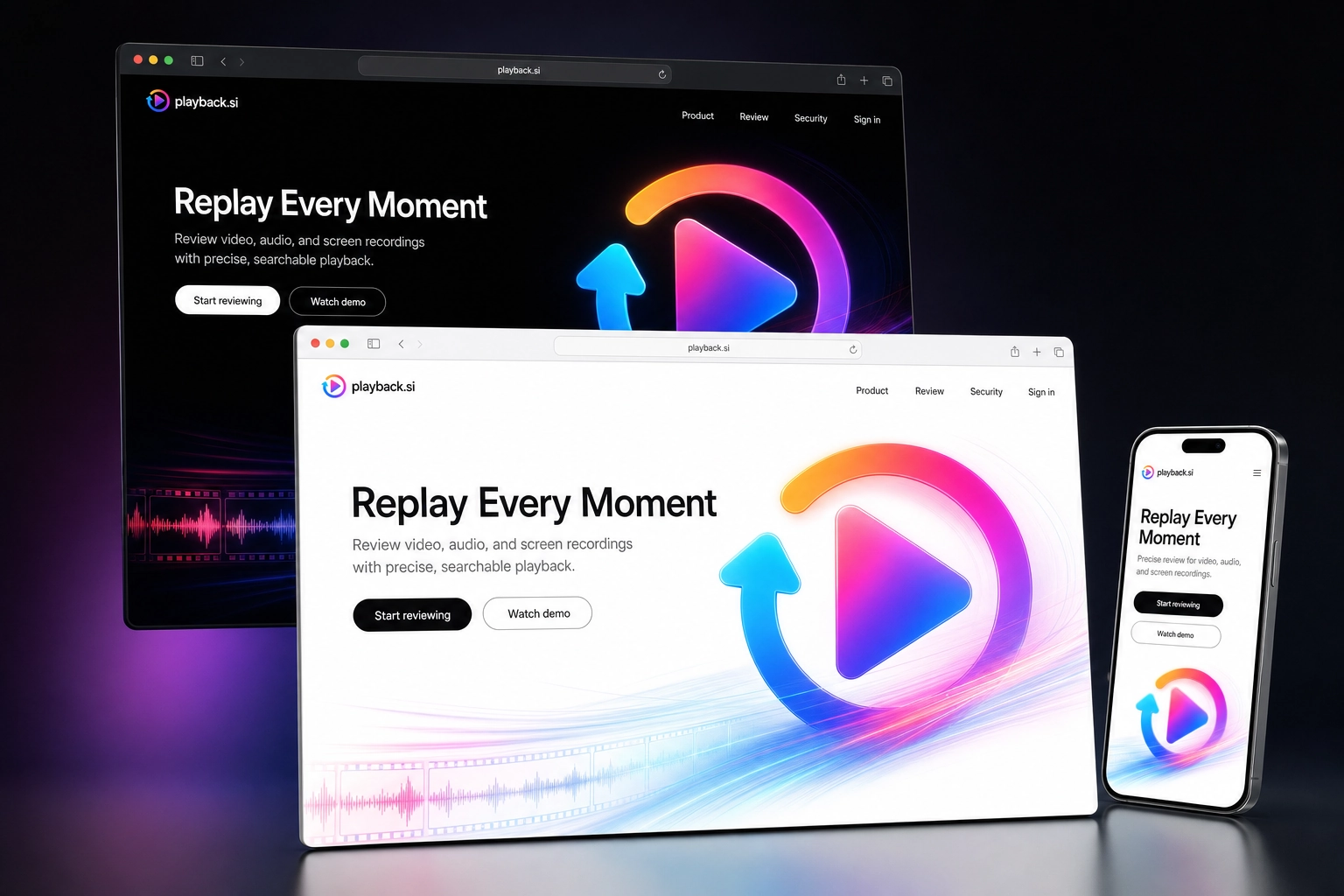 playback.si website concept preview