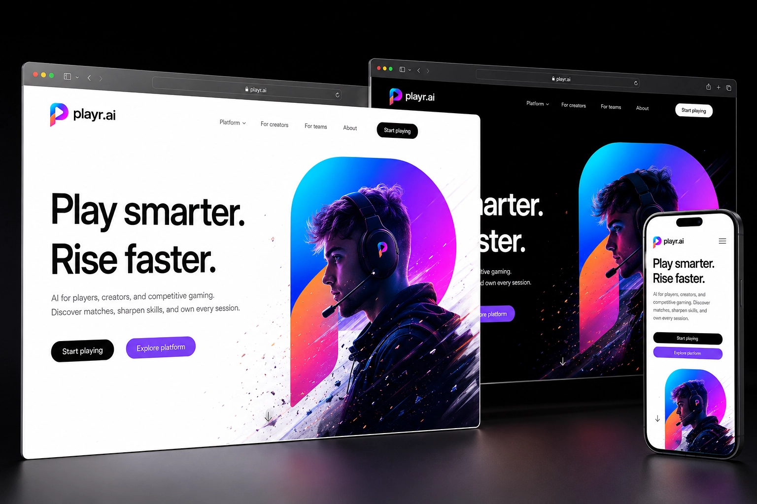 playr.ai website concept preview