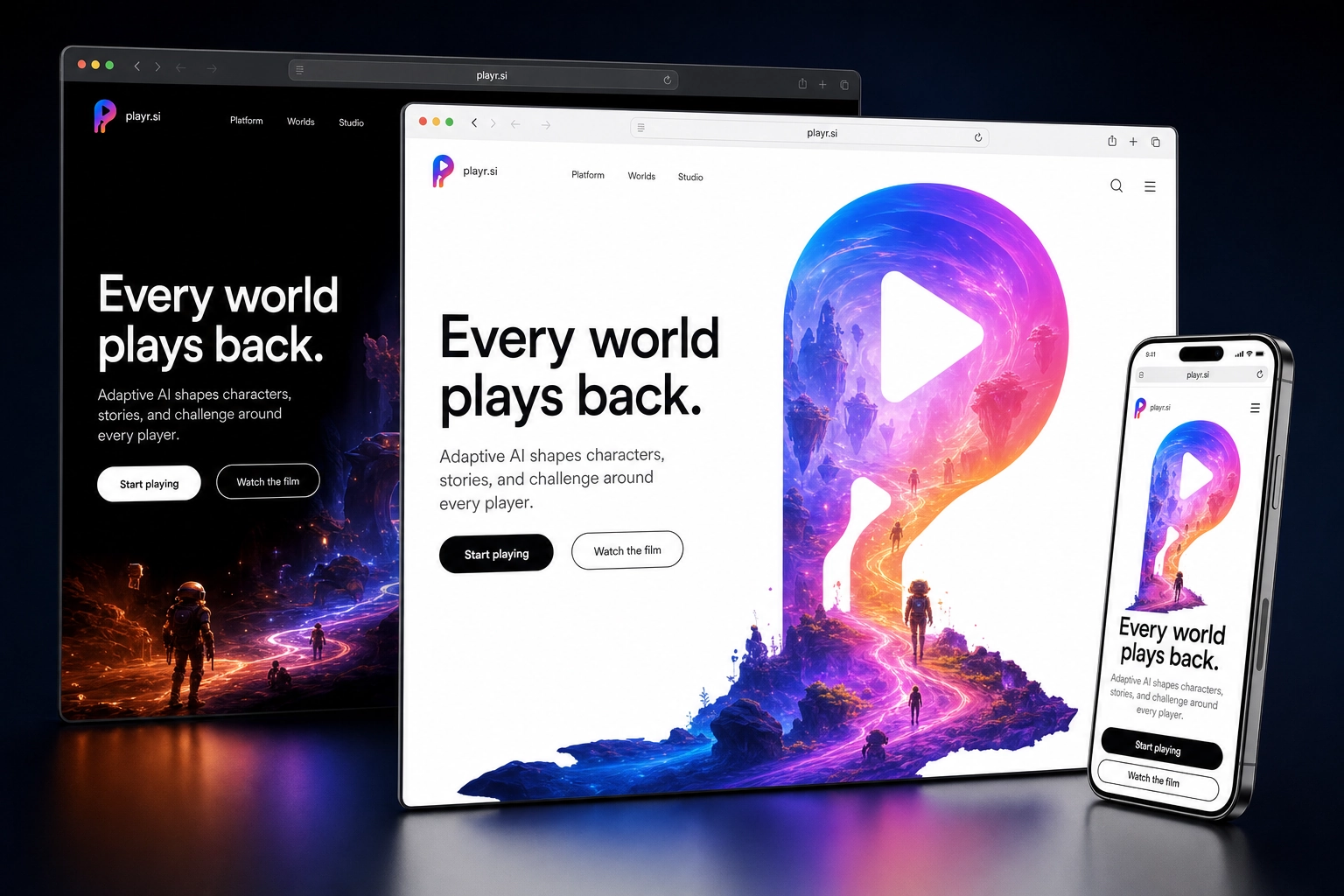 playr.si website concept preview