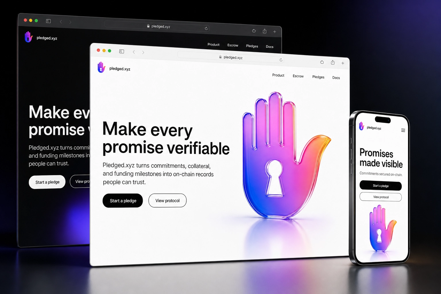 pledged.xyz website concept preview