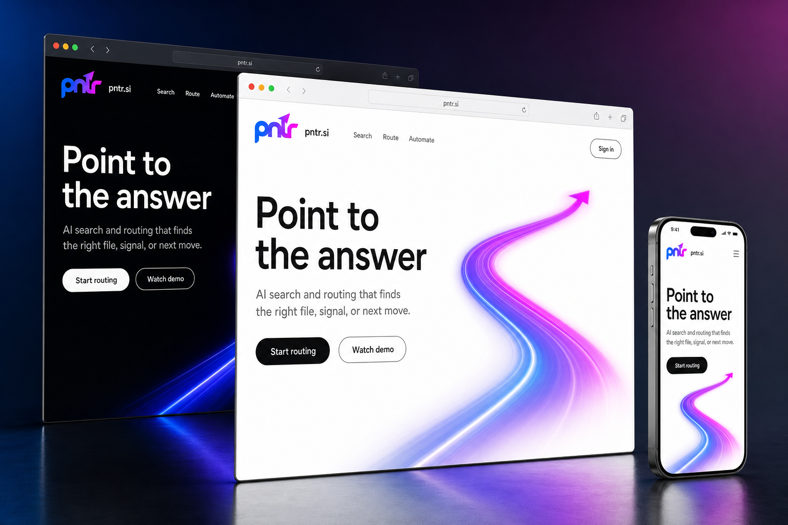pntr.si website concept preview enlarged