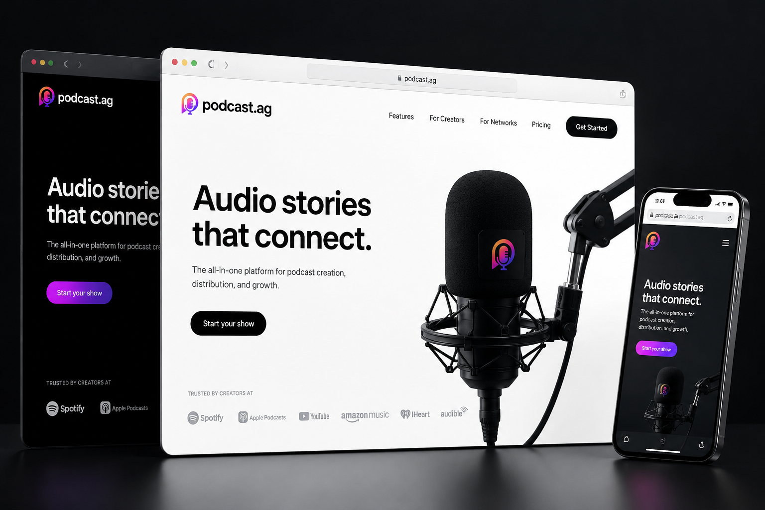 podcast.ag website concept preview
