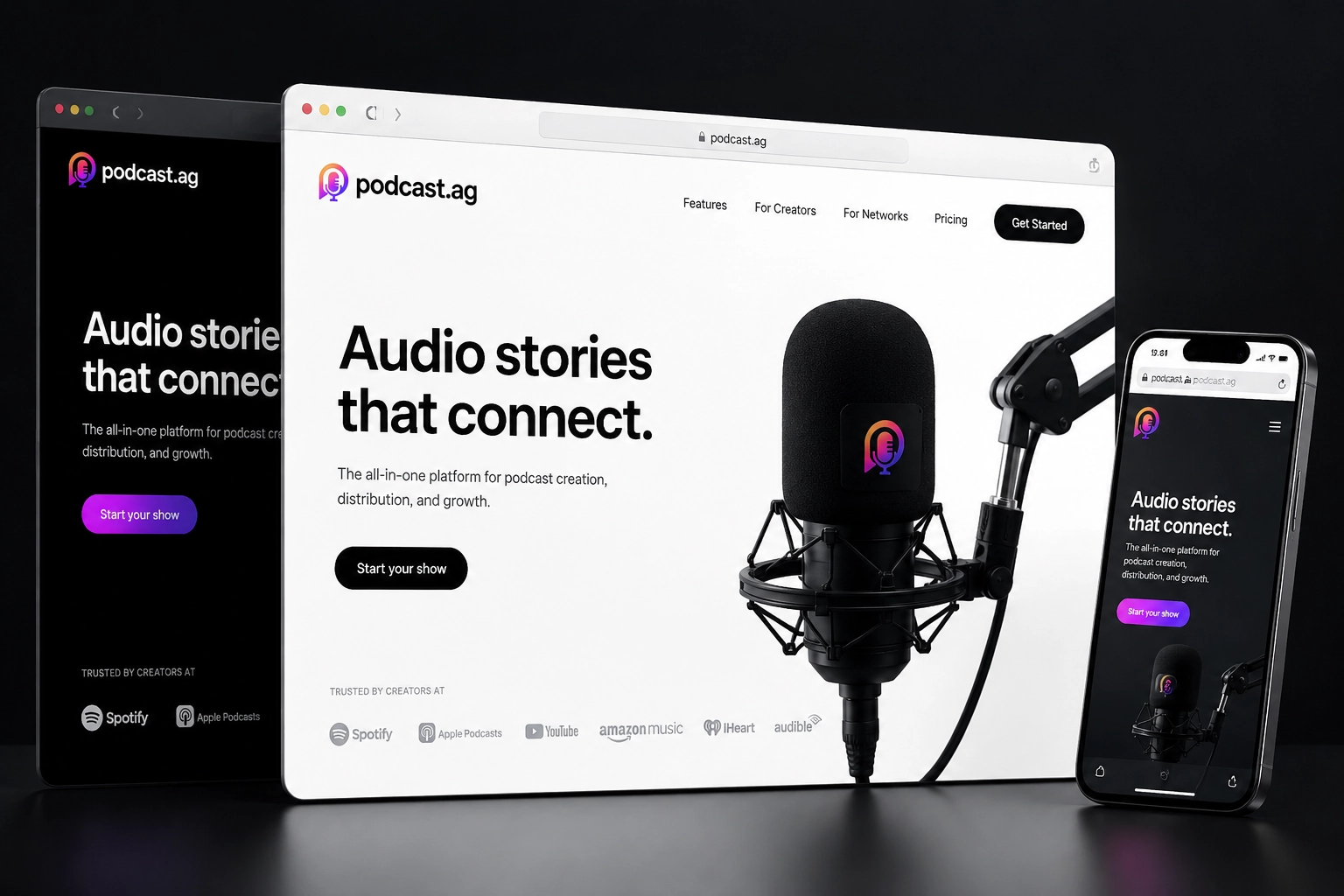 podcast.ag website concept preview