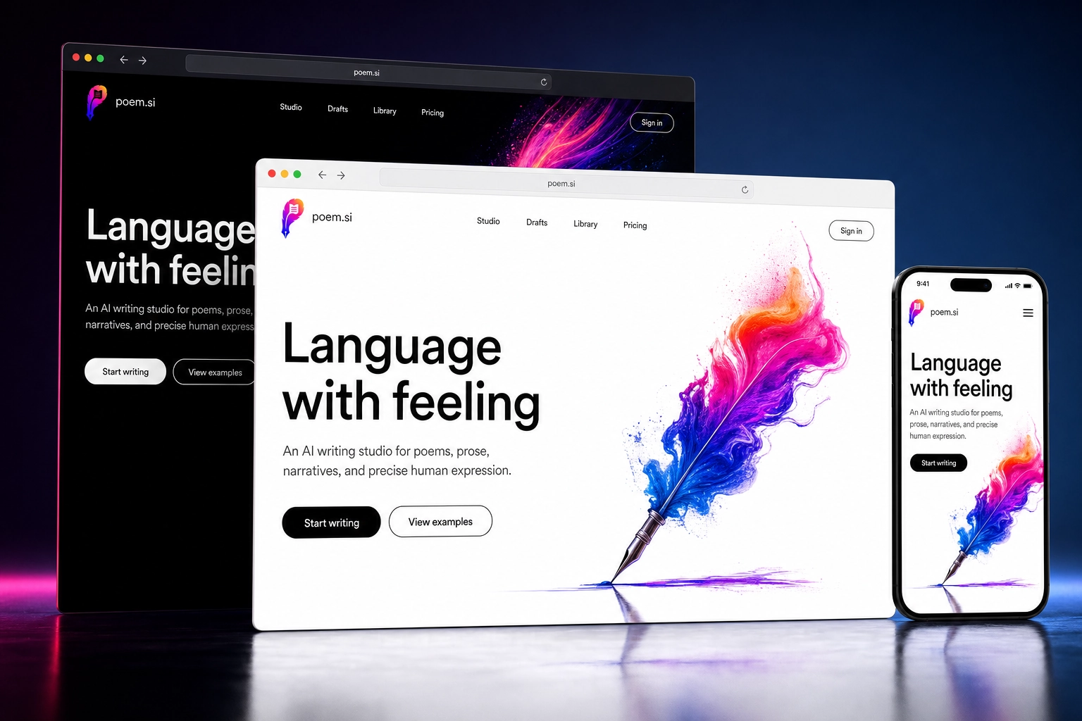 poem.si website concept preview