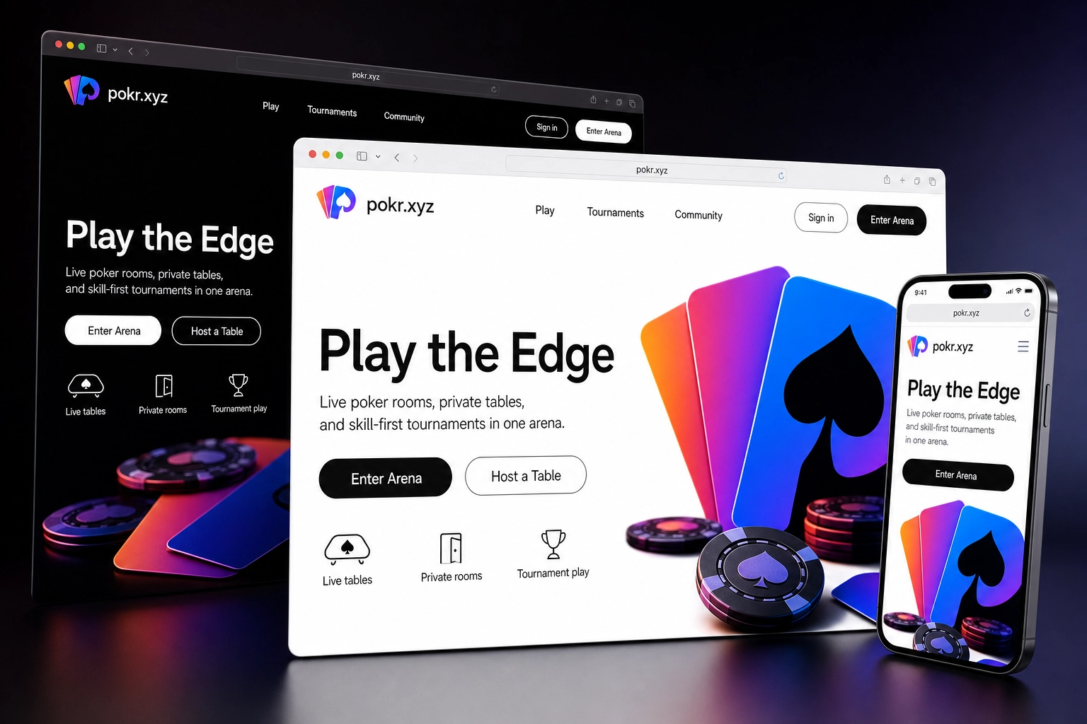 pokr.xyz website concept preview
