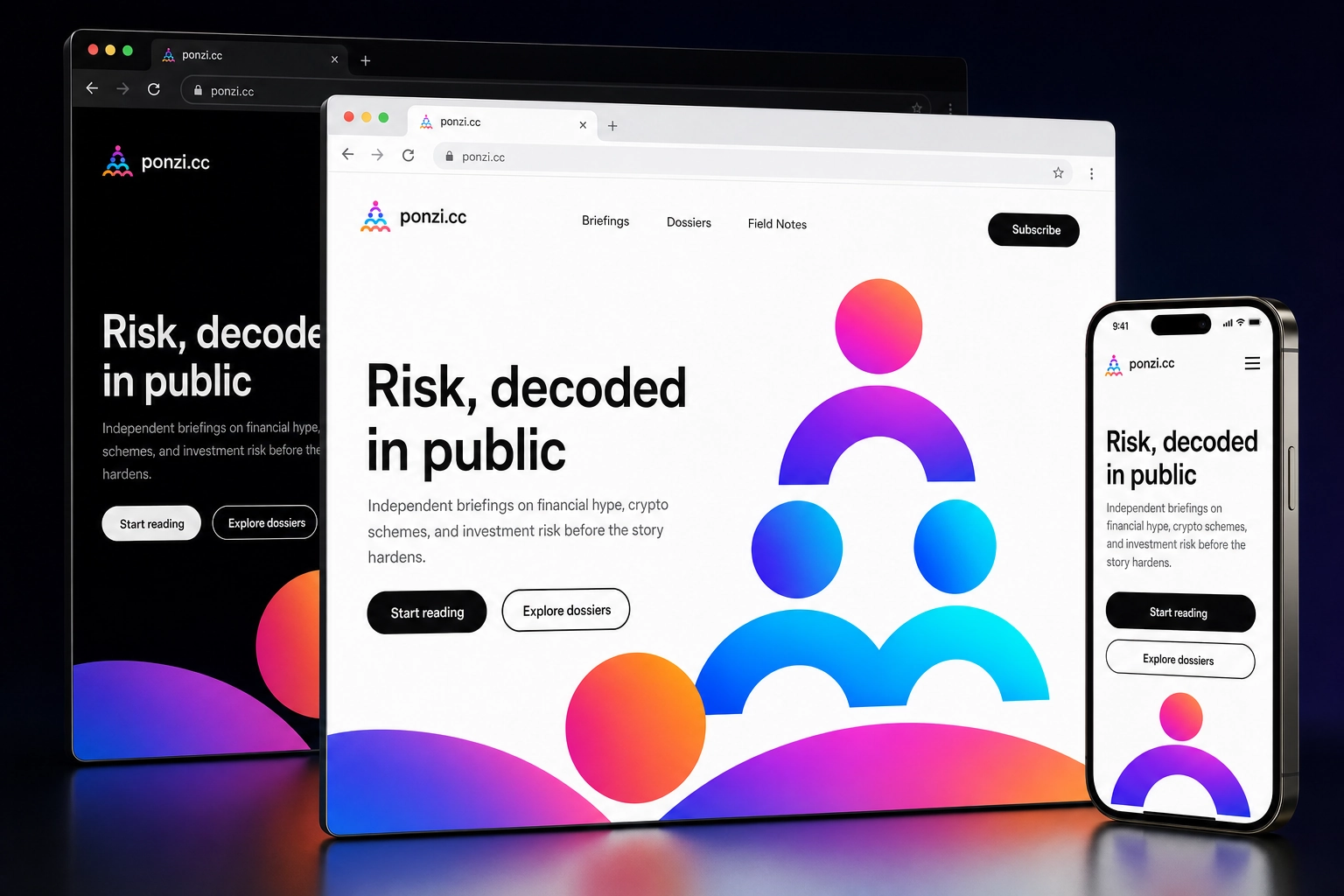 ponzi.cc website concept preview