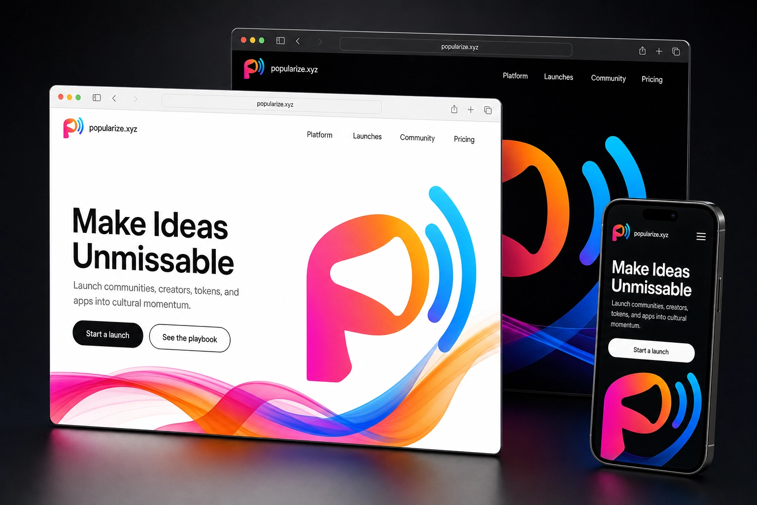 popularize.xyz website concept preview