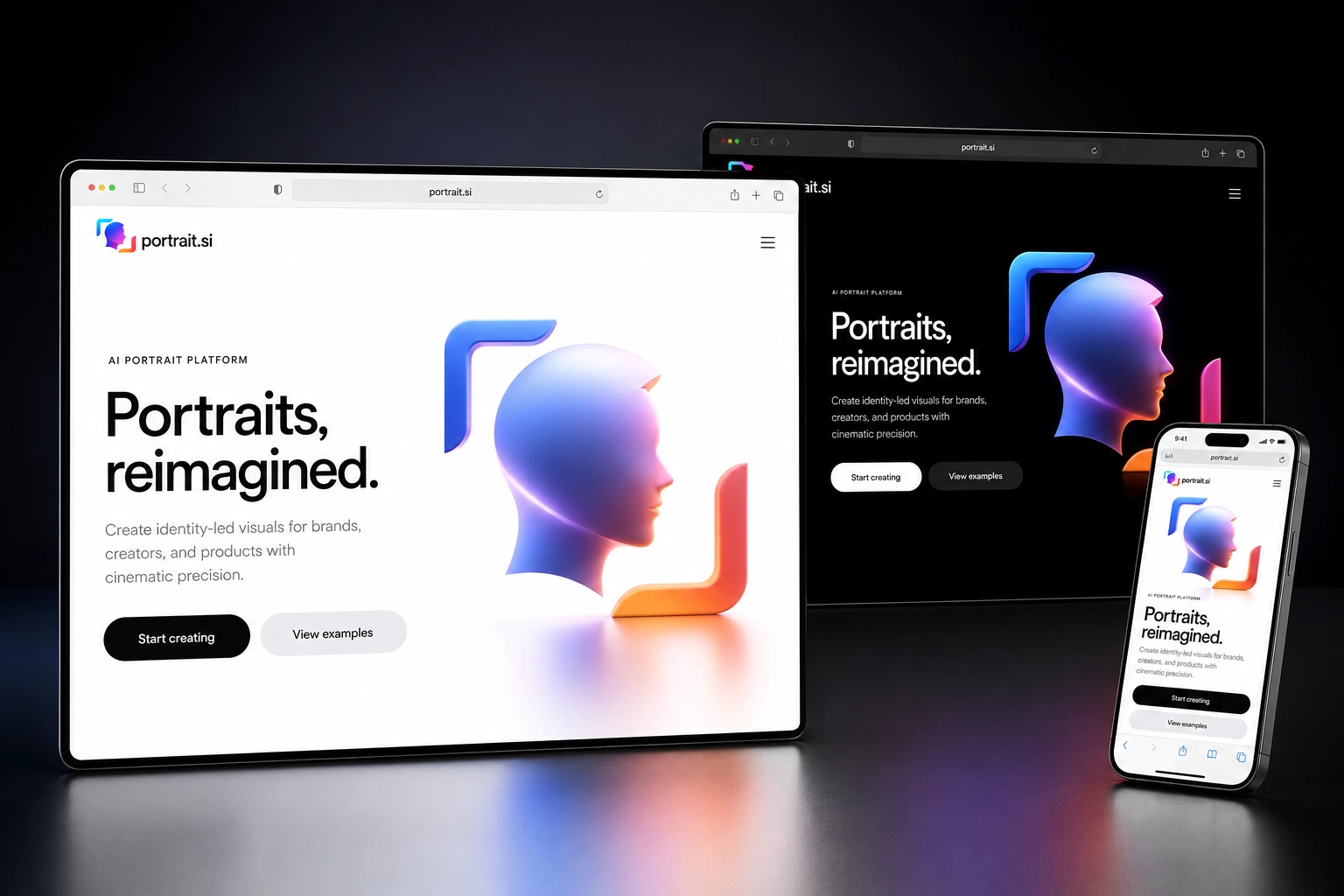 portrait.si website concept preview