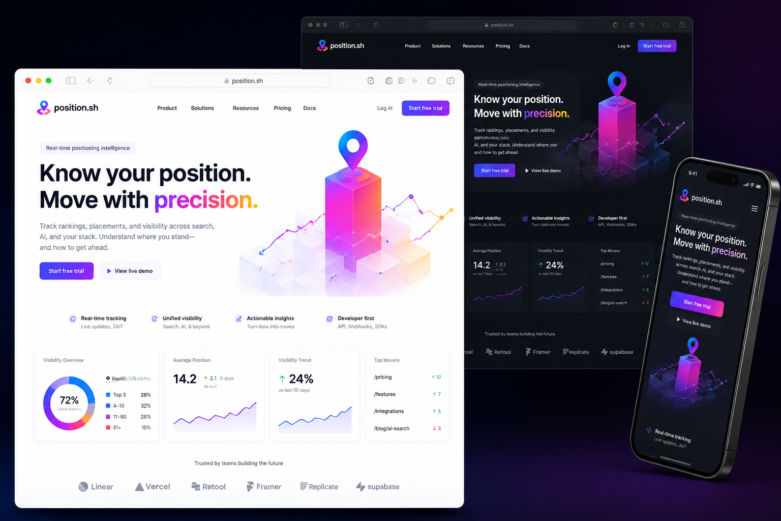 position.sh website concept preview