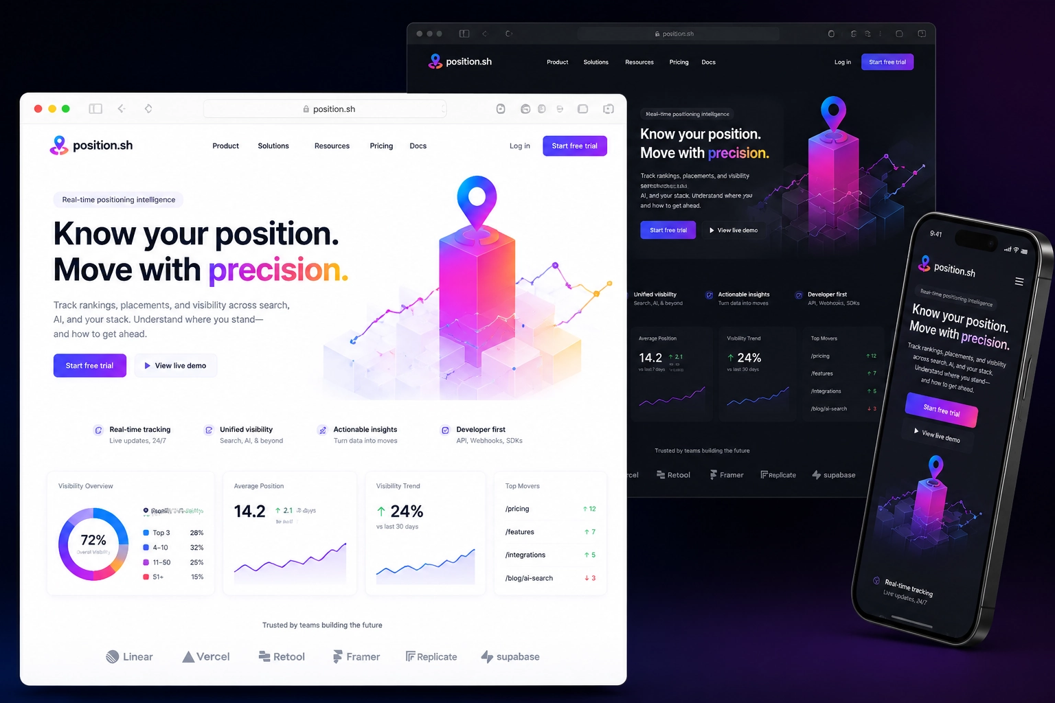 position.sh website concept preview