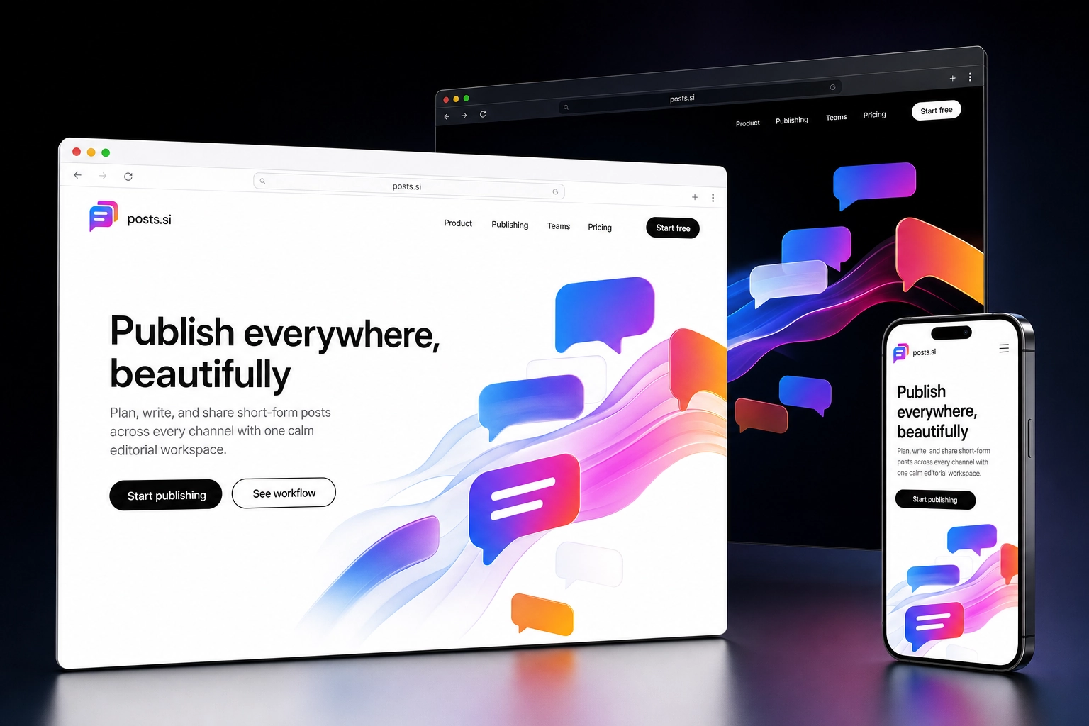 posts.si website concept preview
