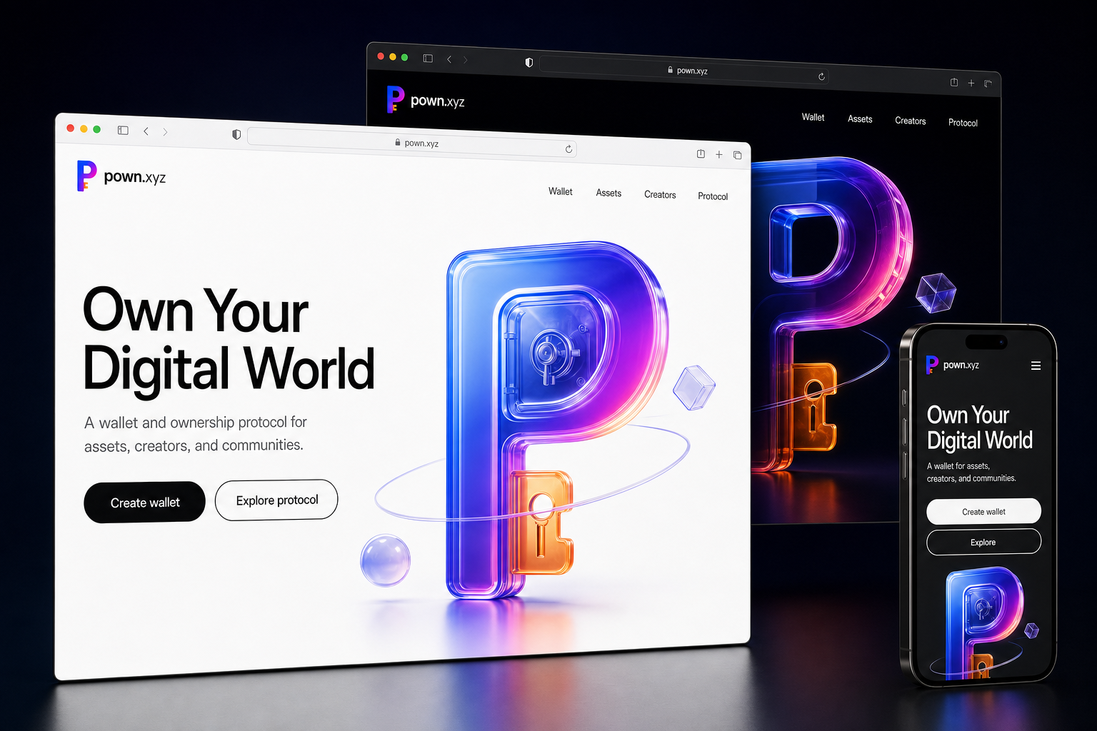pown.xyz website concept preview enlarged