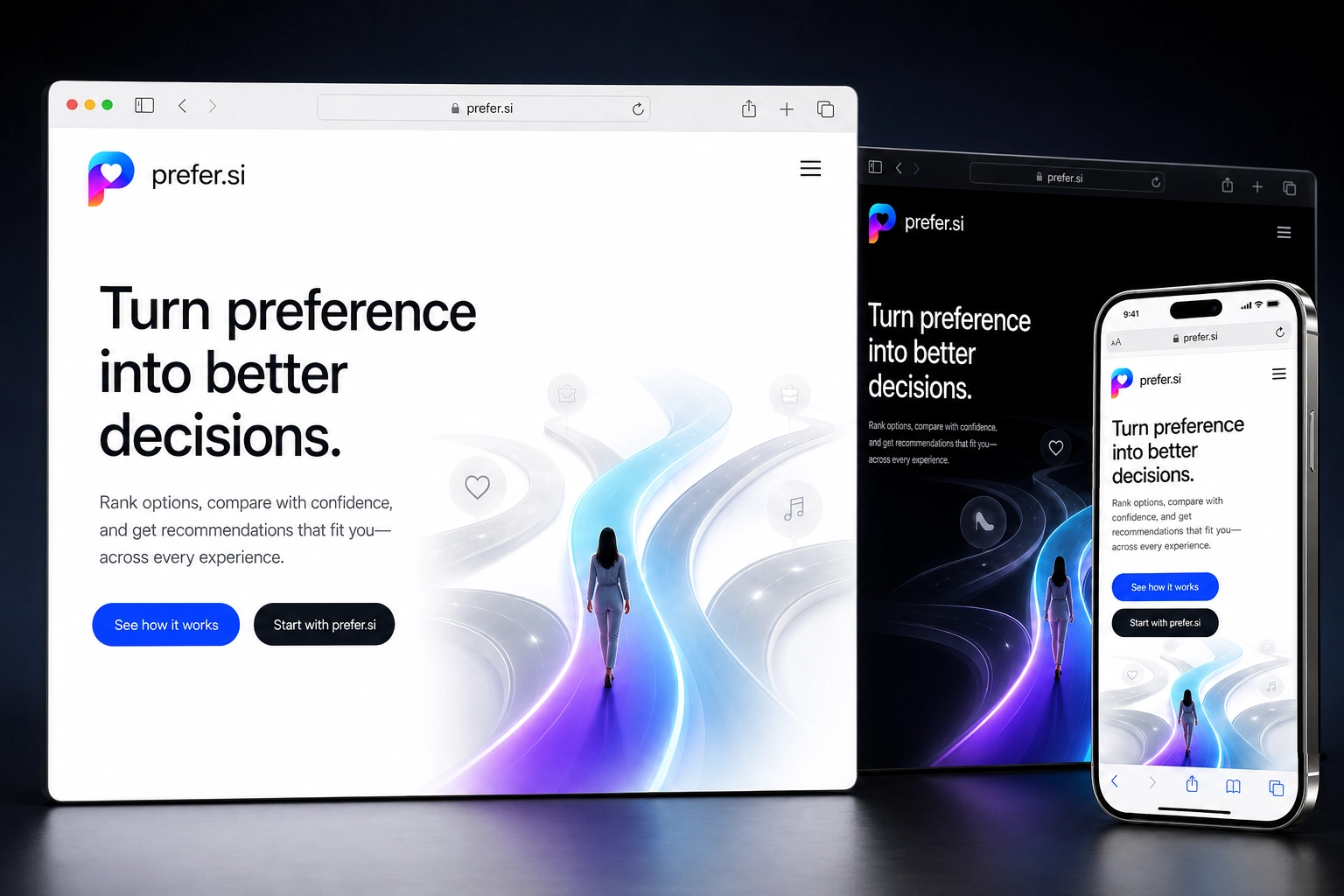 prefer.si website concept preview