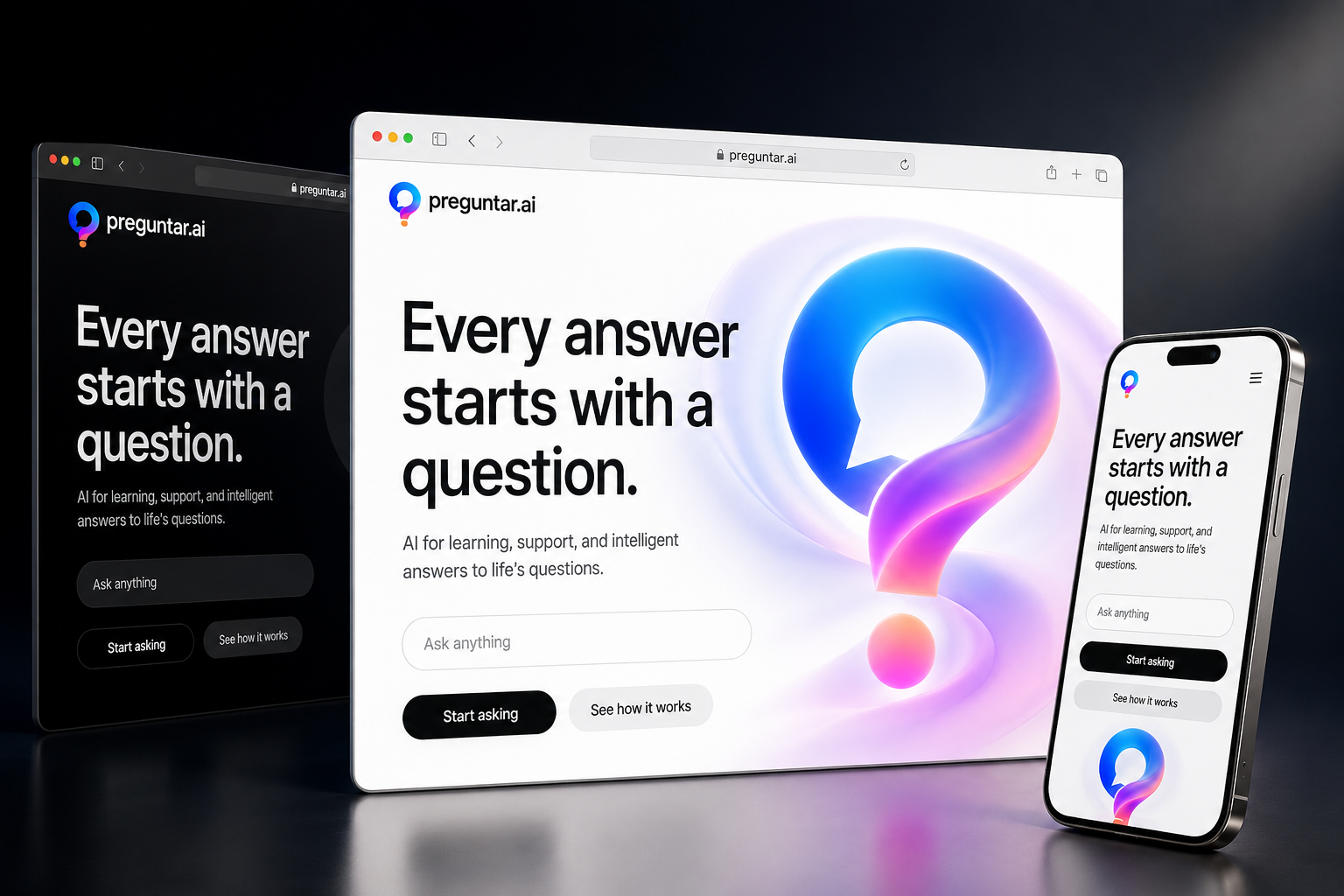 preguntar.ai website concept preview