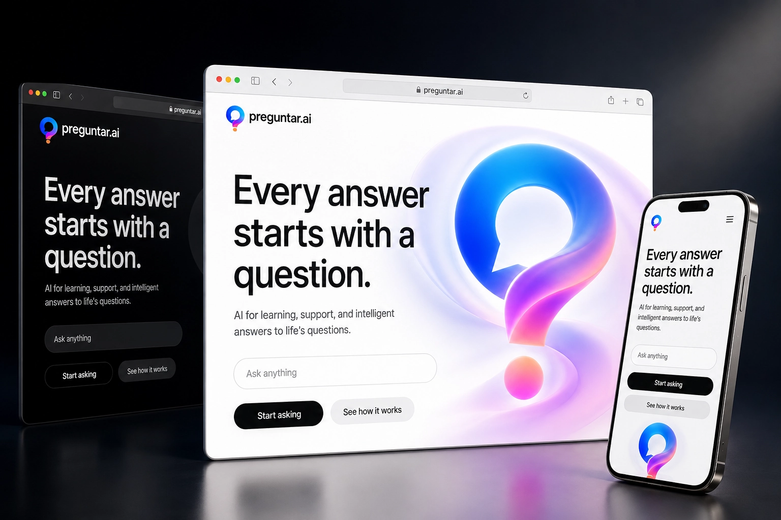 preguntar.ai website concept preview