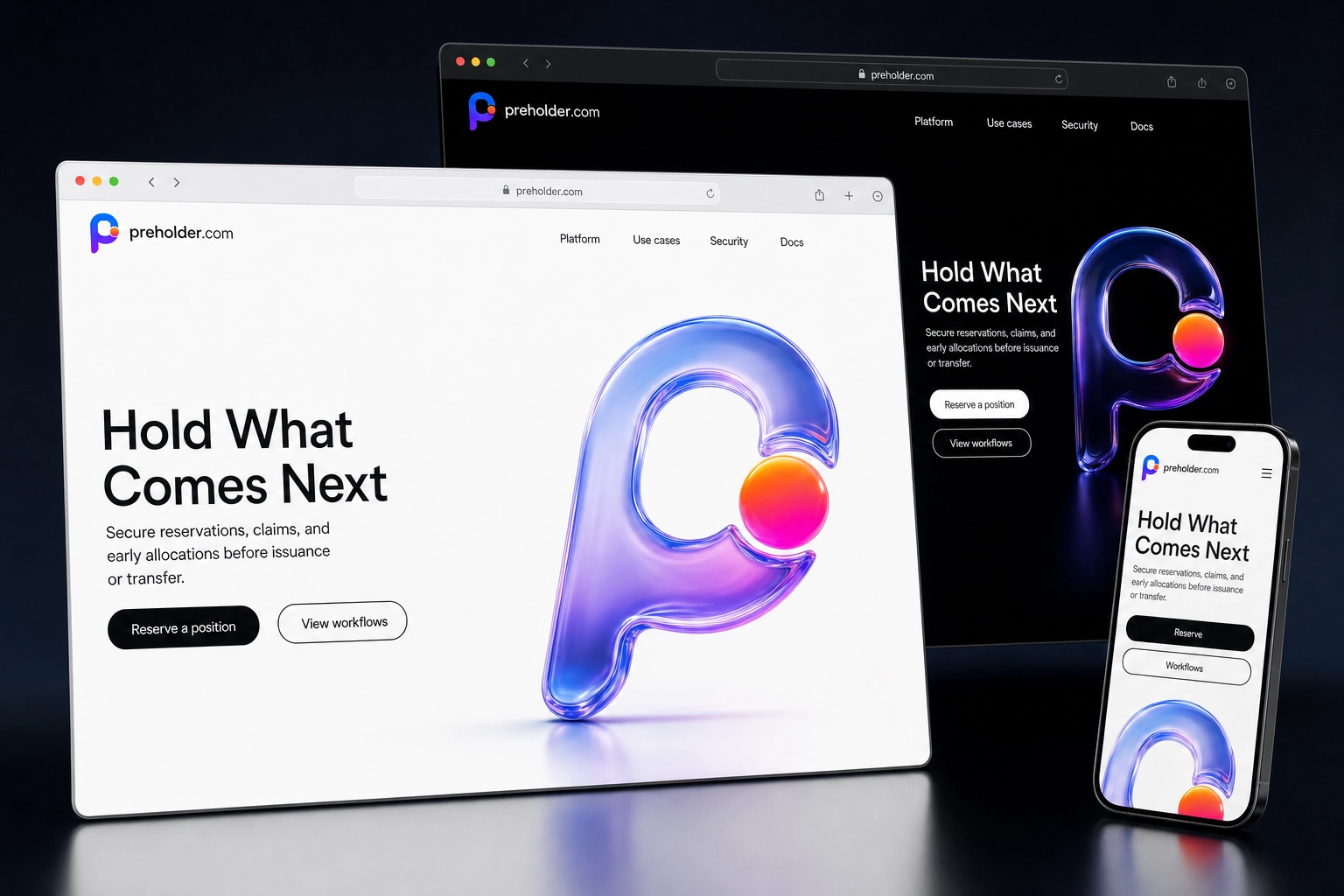 preholder.com website concept preview