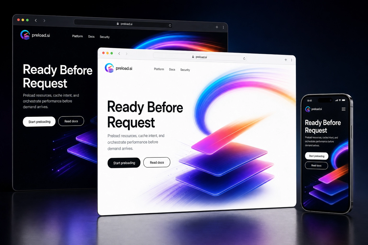 preload.si website concept preview