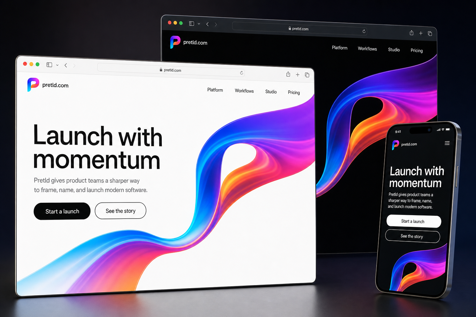 pretld.com website concept preview