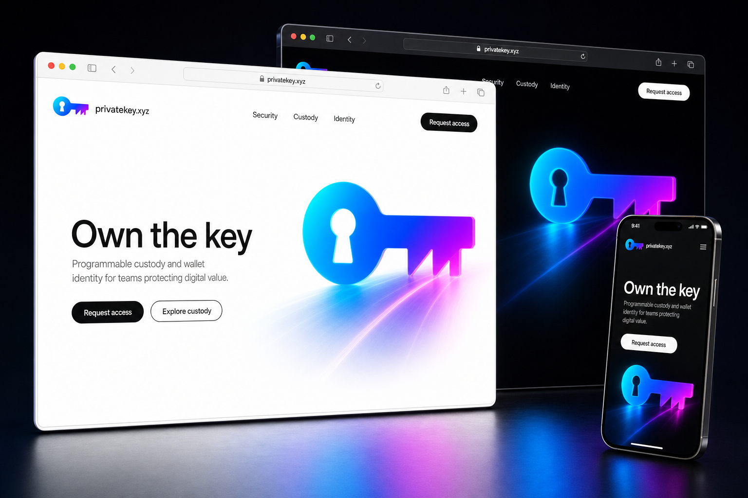 privatekey.xyz website concept preview enlarged