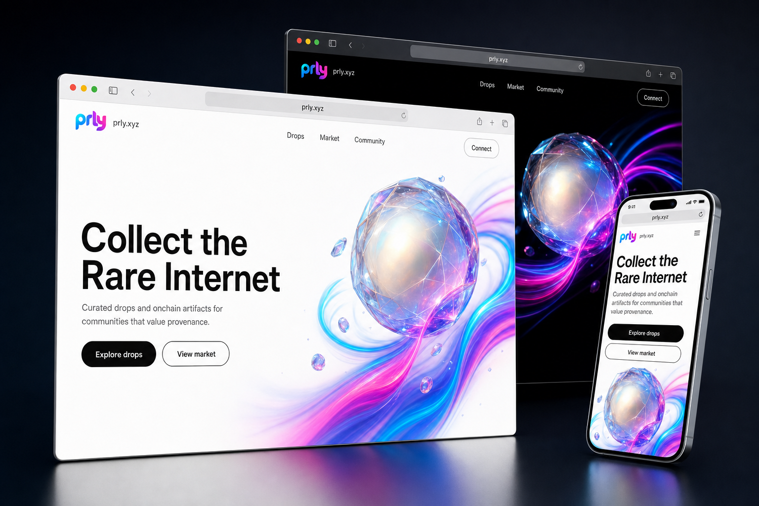 prly.xyz website concept preview enlarged
