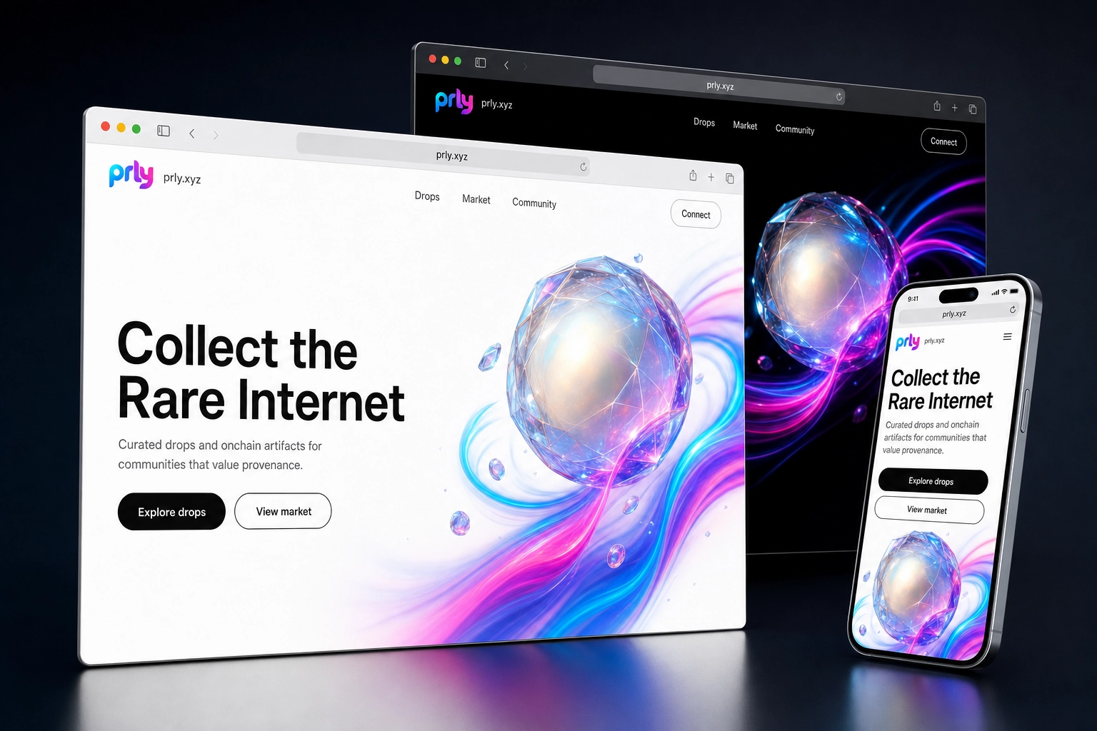 prly.xyz website concept preview