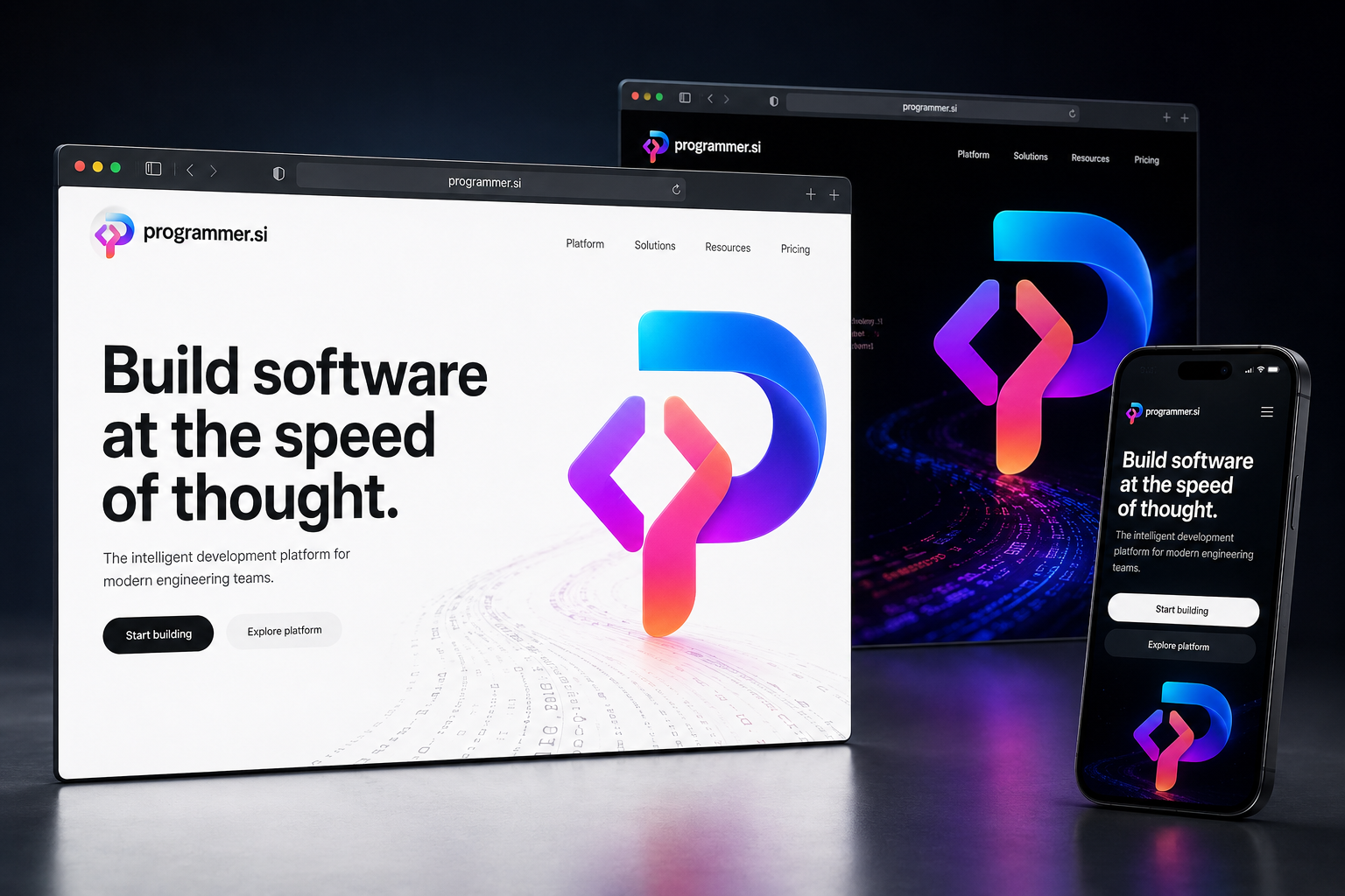 programmer.si website concept preview enlarged