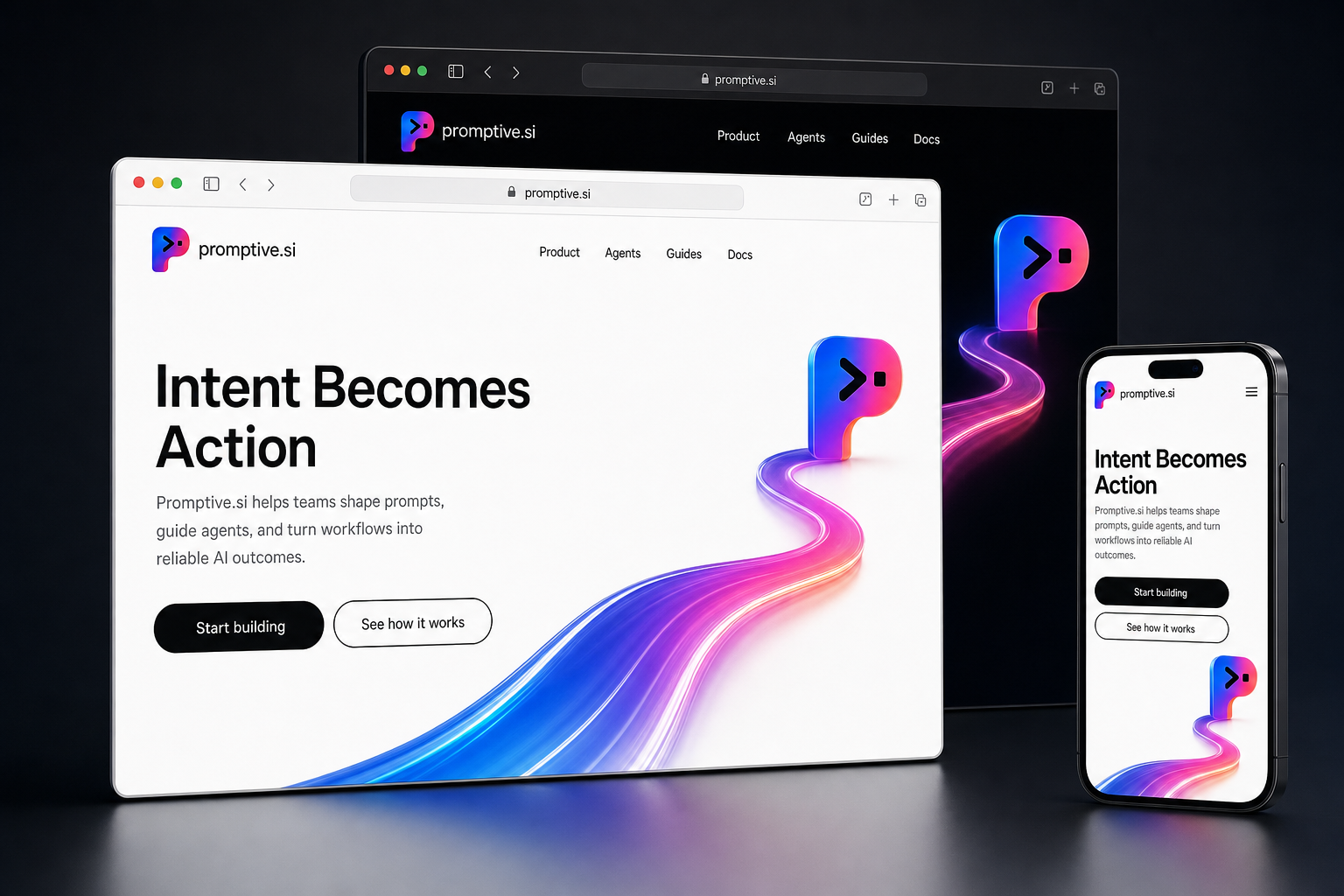 promptive.si website concept preview enlarged