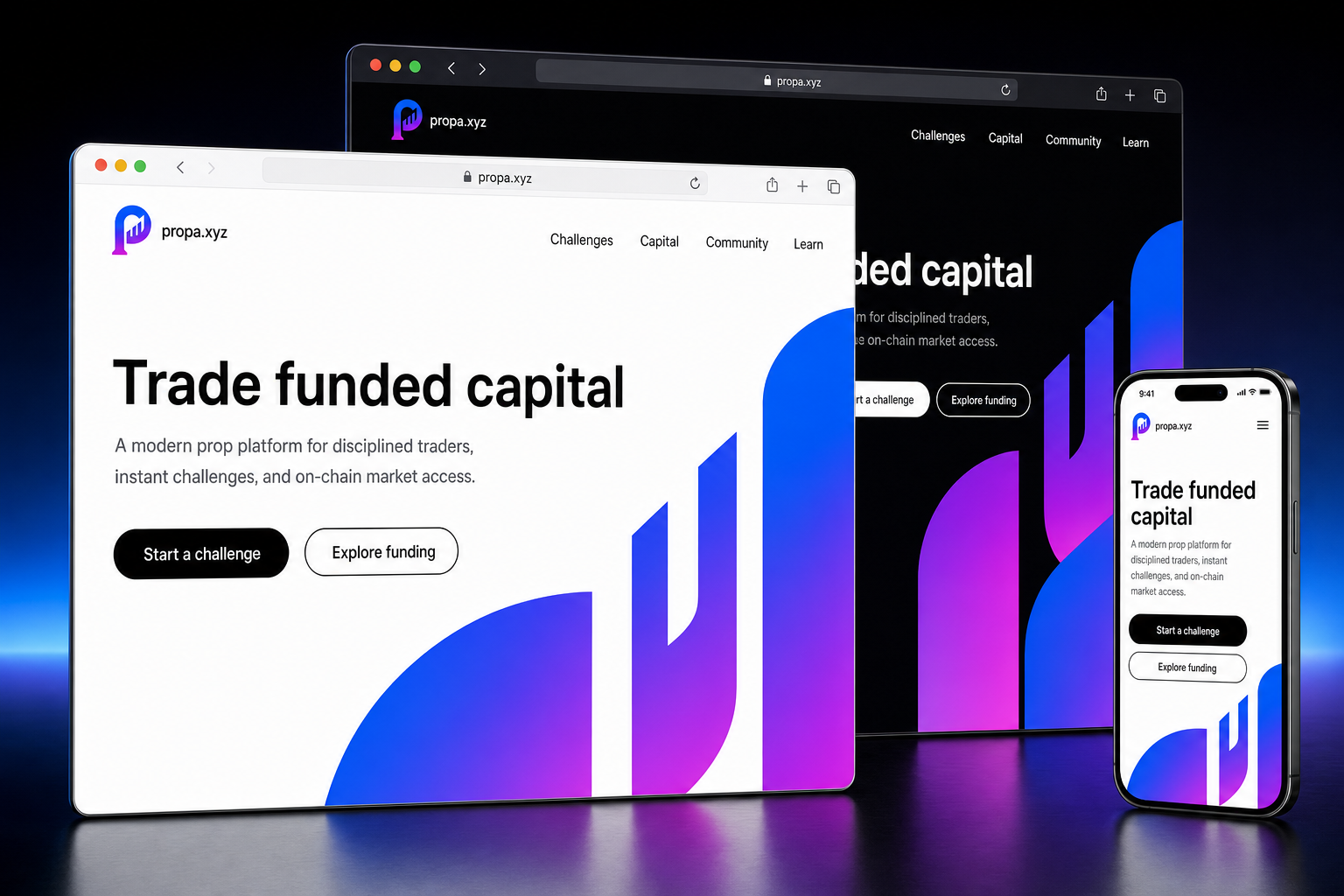 propa.xyz website concept preview enlarged