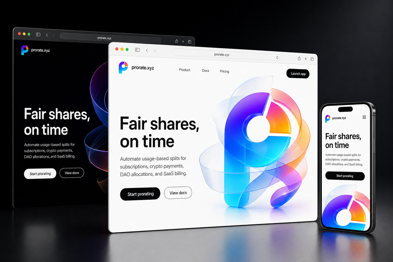 prorate.xyz website concept preview enlarged