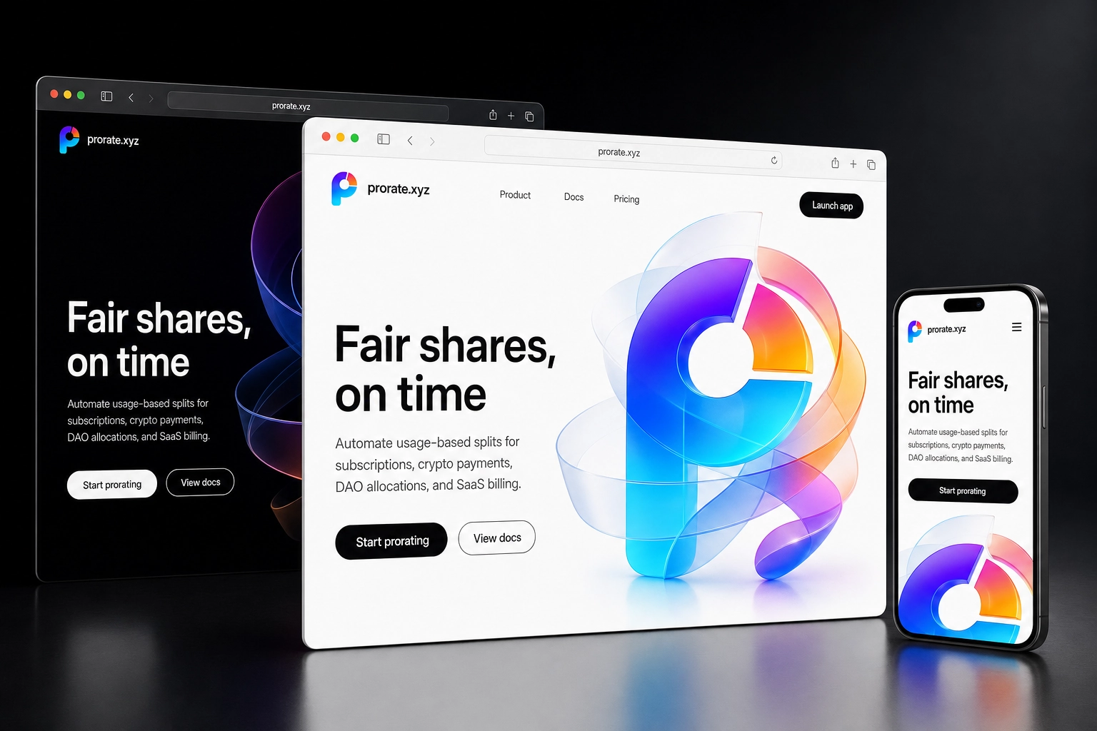 prorate.xyz website concept preview
