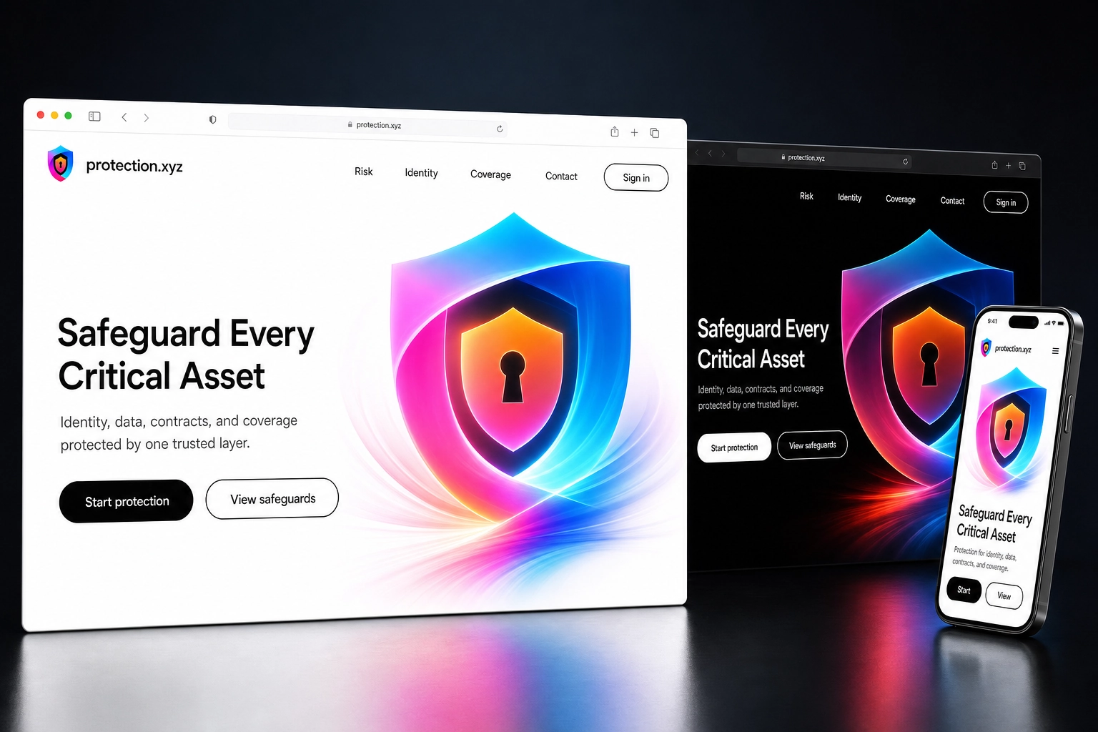protection.xyz website concept preview