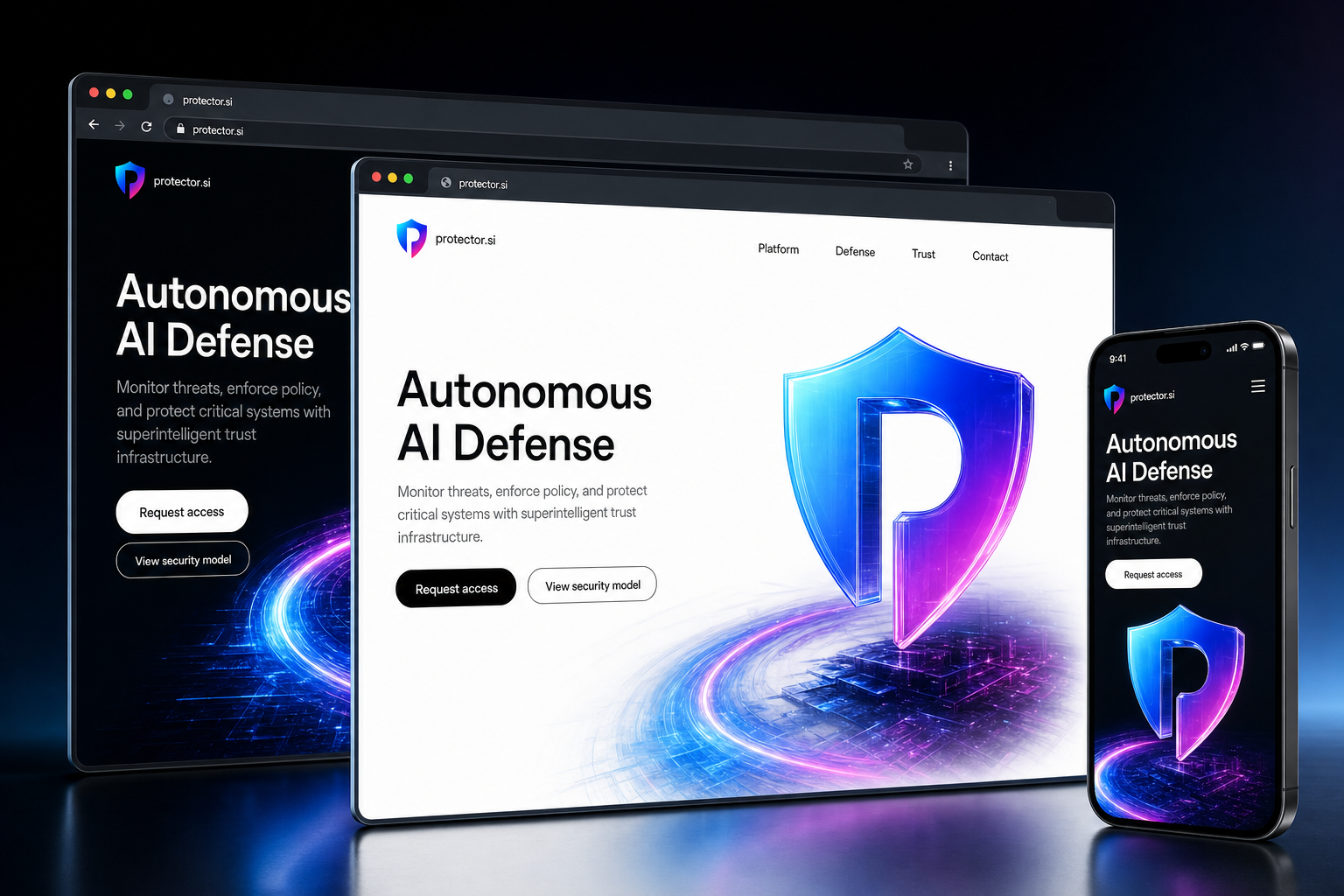 protector.si website concept preview