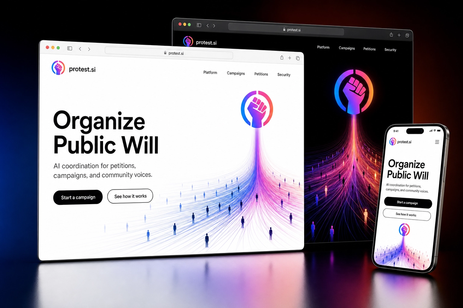 protest.si website concept preview