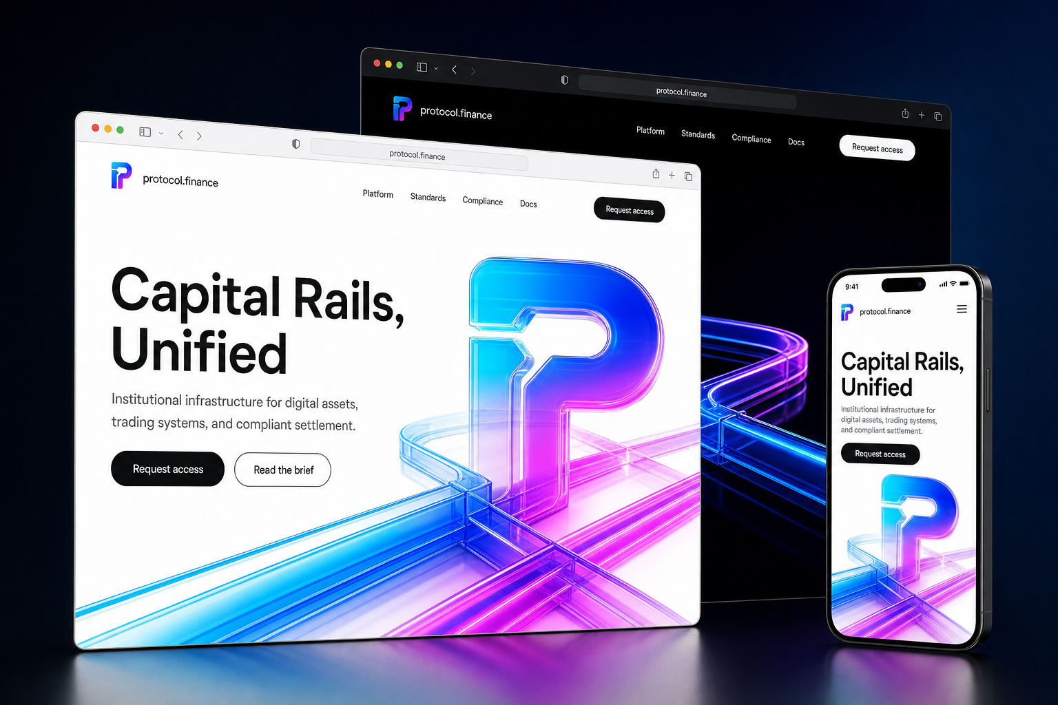 protocol.finance website concept preview enlarged