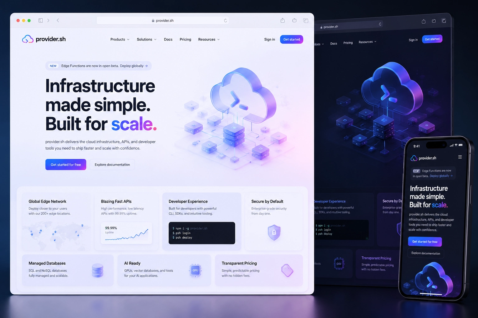 provider.sh website concept preview