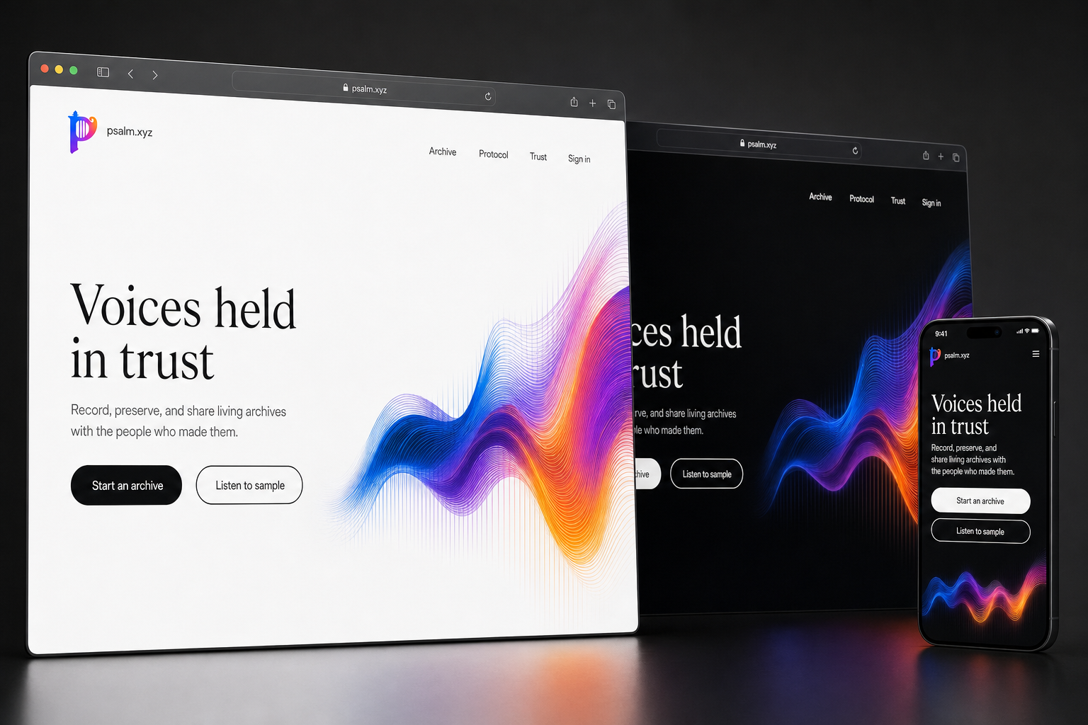 psalm.xyz website concept preview