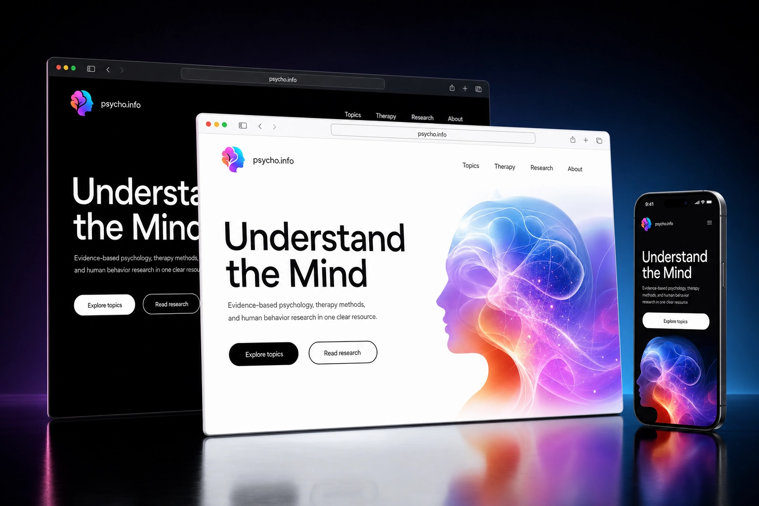 psycho.info website concept preview
