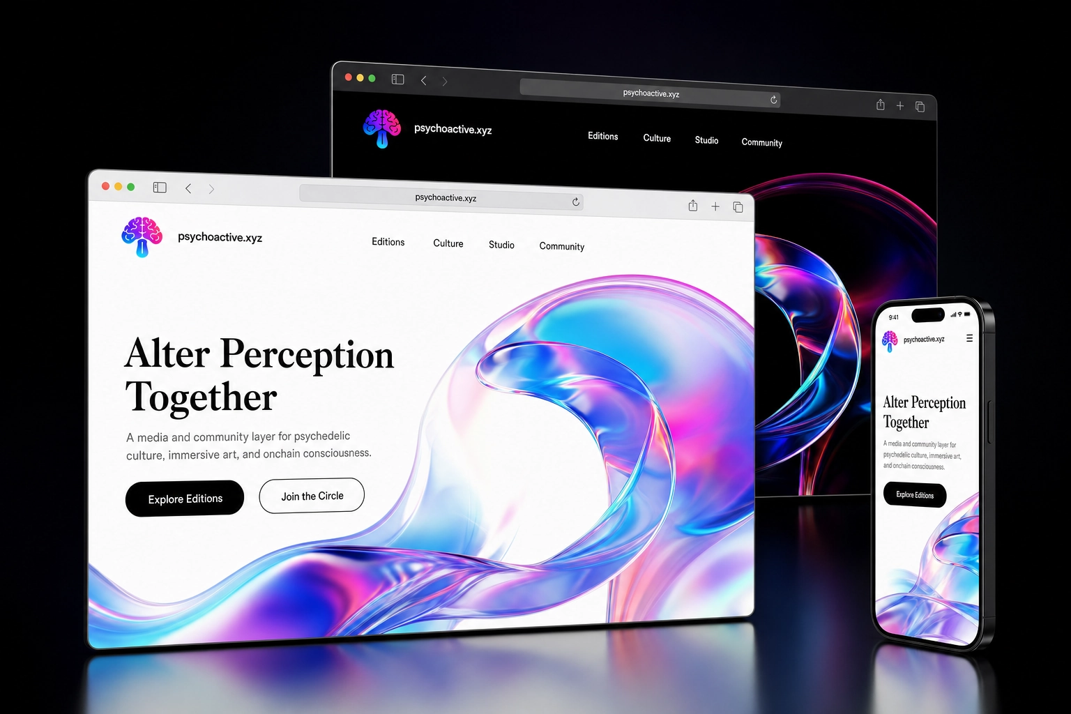 psychoactive.xyz website concept preview