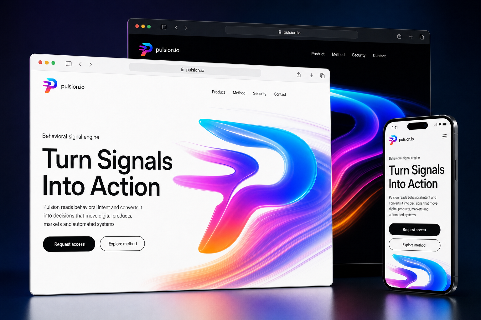 pulsion.io website concept preview